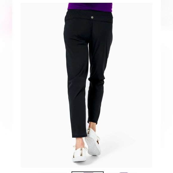 Lilly Pulitzer Luxletic UPF 50+ Run Around Pants Black Size Large 006120  - Picture 2 of 11